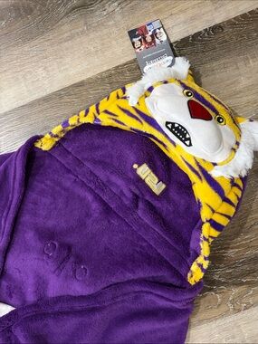Purple Plush LSU Tiger Hooded Wearable Blanket